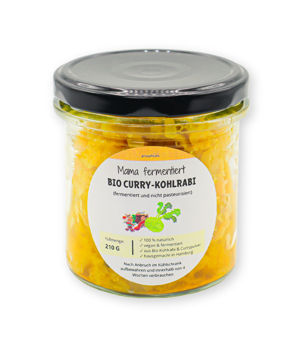Fermentierter Bio-Curry Kohlrabi
